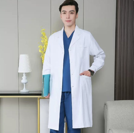 White Coat Long Sleeve Female Male Beauty Doctor Nurse Work Clothes