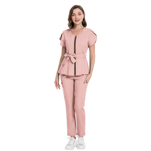 Workwear Short Sleeve Uniform Doctor Hand Washing Suit V-neck Slim Fit Nurses' Uniform